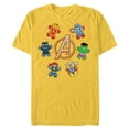 thumbnail image 1 of Marvel Avengers Holiday Christmas Gingerbread People & Logo - Short Sleeve Blended T-Shirt for Adults - Customized-Yellow, 1 of 5