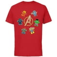 thumbnail image 1 of Marvel Avengers Holiday Christmas Gingerbread People & Logo - Short Sleeve Cotton T-Shirt for Adults - Customized-Red, 1 of 5