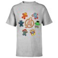 thumbnail image 1 of Marvel Avengers Holiday Christmas Gingerbread People & Logo - Short Sleeve T-Shirt for Kids - Customized-Athletic Heather, 1 of 5