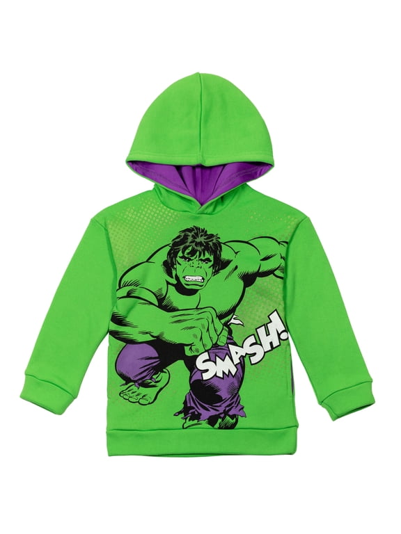 Avengers Big Boys' Fleece Pullover Hoodie Hulk Green