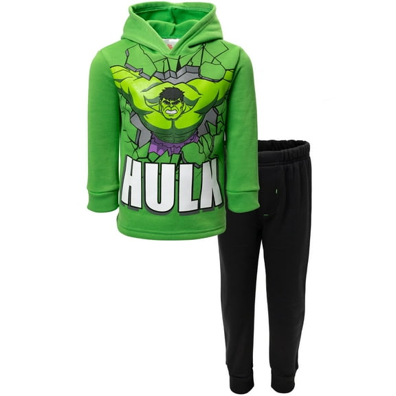 Marvel Avengers Hulk Big Boys Fleece Pullover Hoodie and Pants Outfit Set Toddler to Big Kid