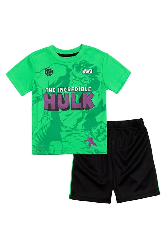 Avengers Hulk Big Boys T-Shirt and Mesh Shorts Outfit Set Toddler to Big Kid