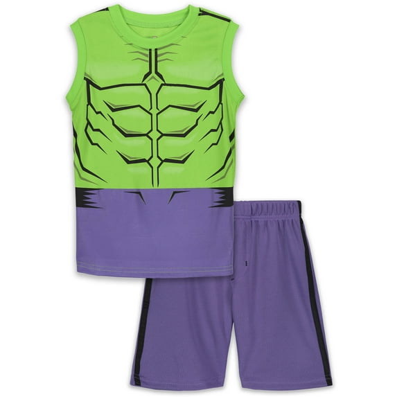 Marvel Avengers Hulk Big Boys Tank Top and Mesh Shorts Toddler to Big Kid