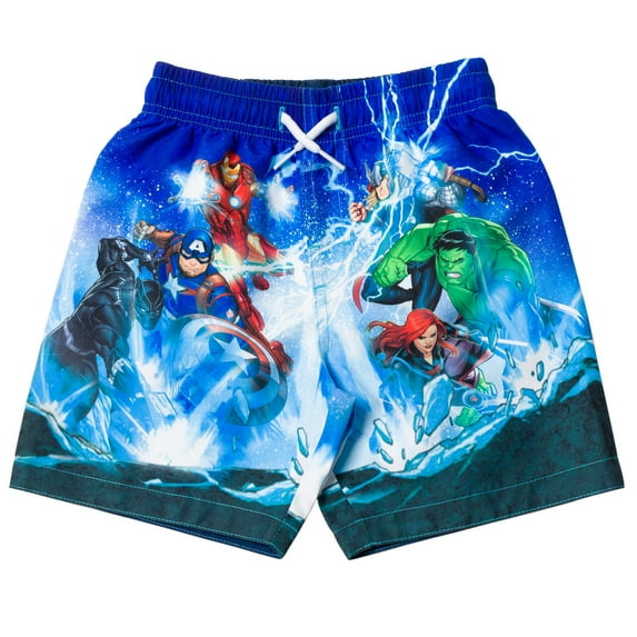Marvel Avengers Hulk Black Widow Black Panther Big Boys Swim Trunks Bathing Suit 10-12