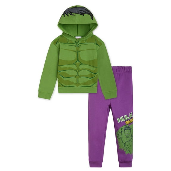 Marvel Avengers Hulk Fleece Cosplay Pullover Hoodie and Jogger Pants Outfit Set Toddler to Big Kid