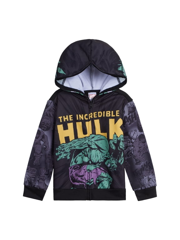Avengers Hulk Fleece Zip Up Cosplay Hoodie Toddler to Big Kid