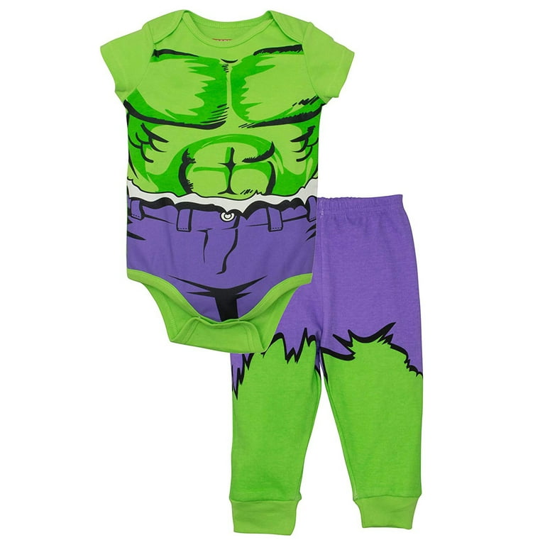 Marvel Avengers Hulk Infant Baby Boys Cosplay Bodysuit and Pants