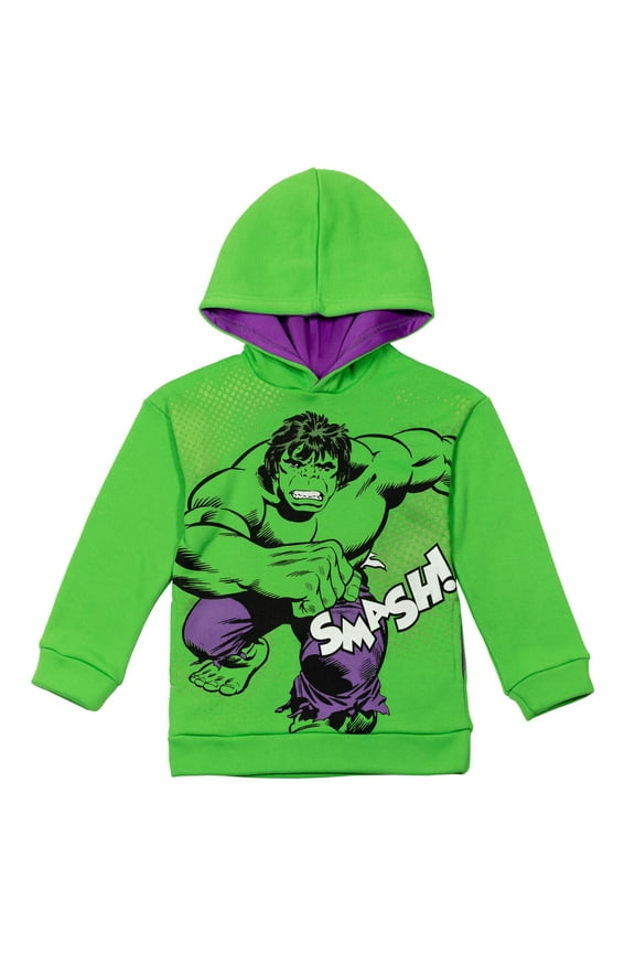 Avengers Hulk Little Boys Fleece Pullover Hoodie Toddler to Big Kid