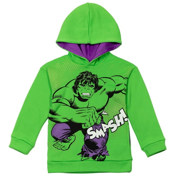 Marvel Avengers Hulk Little Boys Fleece Pullover Hoodie Toddler to Big Kid