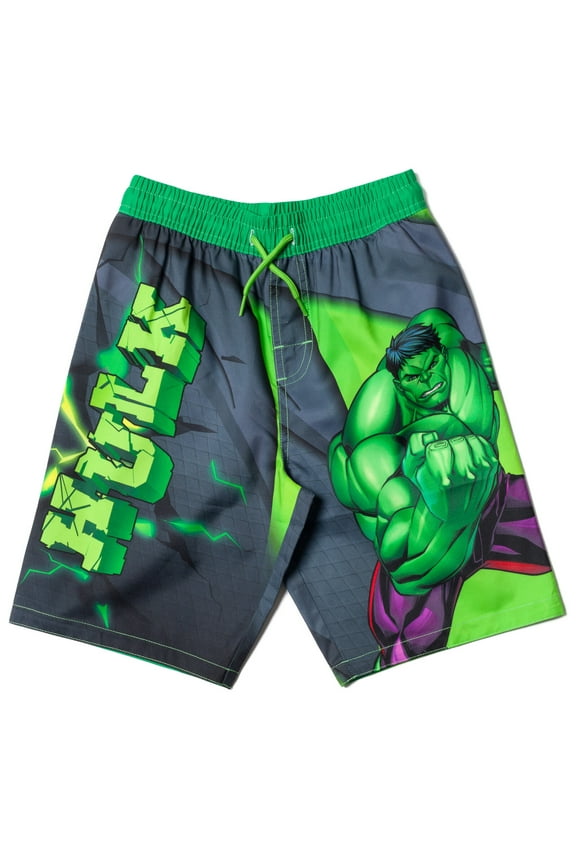 Avengers Hulk Little Boys Swim Trunks Bathing Suit Black 5-6