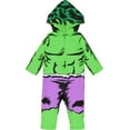 thumbnail image 1 of Marvel Avengers Hulk Newborn Baby Boys Zip Up Cosplay Coverall, 1 of 5