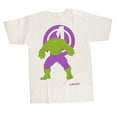 thumbnail image 1 of Marvel Avengers Hulk Stance Mens Cream White T-Shirt | S, 1 of 1