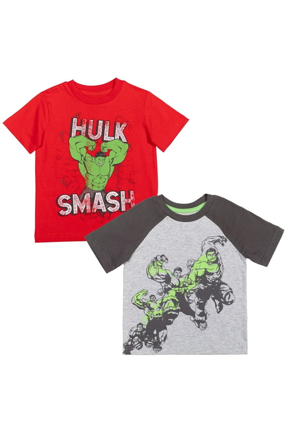 Avengers Hulk Toddler Boys 2 Pack T-Shirts Toddler to Big Kid