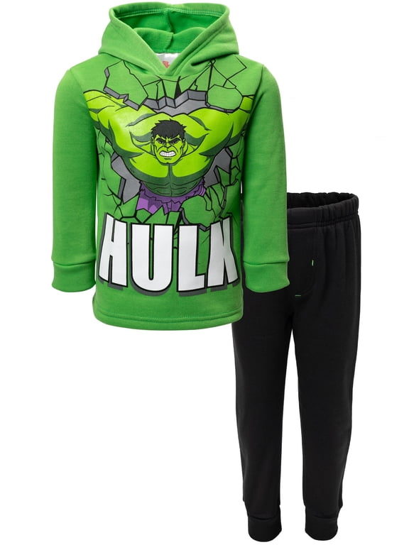 Avengers Hulk Toddler Boys Fleece Pullover Hoodie and Pants Outfit Set Toddler to Big Kid