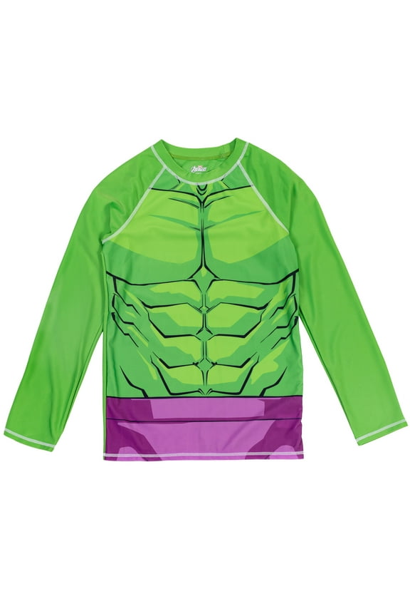Avengers Hulk Toddler Boys Rash Guard Swim Shirt Toddler to Big Kid