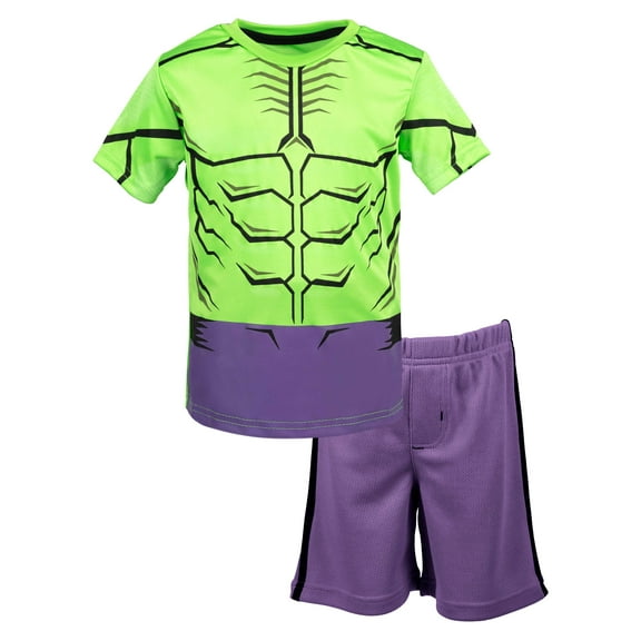 Marvel Avengers Hulk Toddler Boys T-Shirt and Shorts Outfit Set Toddler to Big Kid
