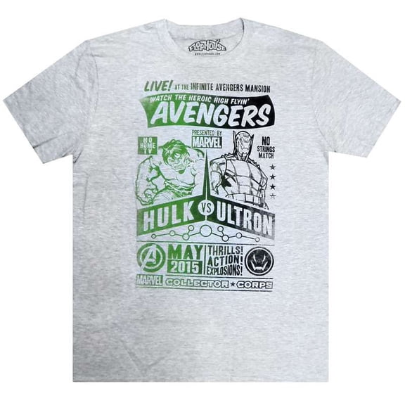 Marvel Avengers Hulk vs. Ultron T-Shirt (2X-Large)