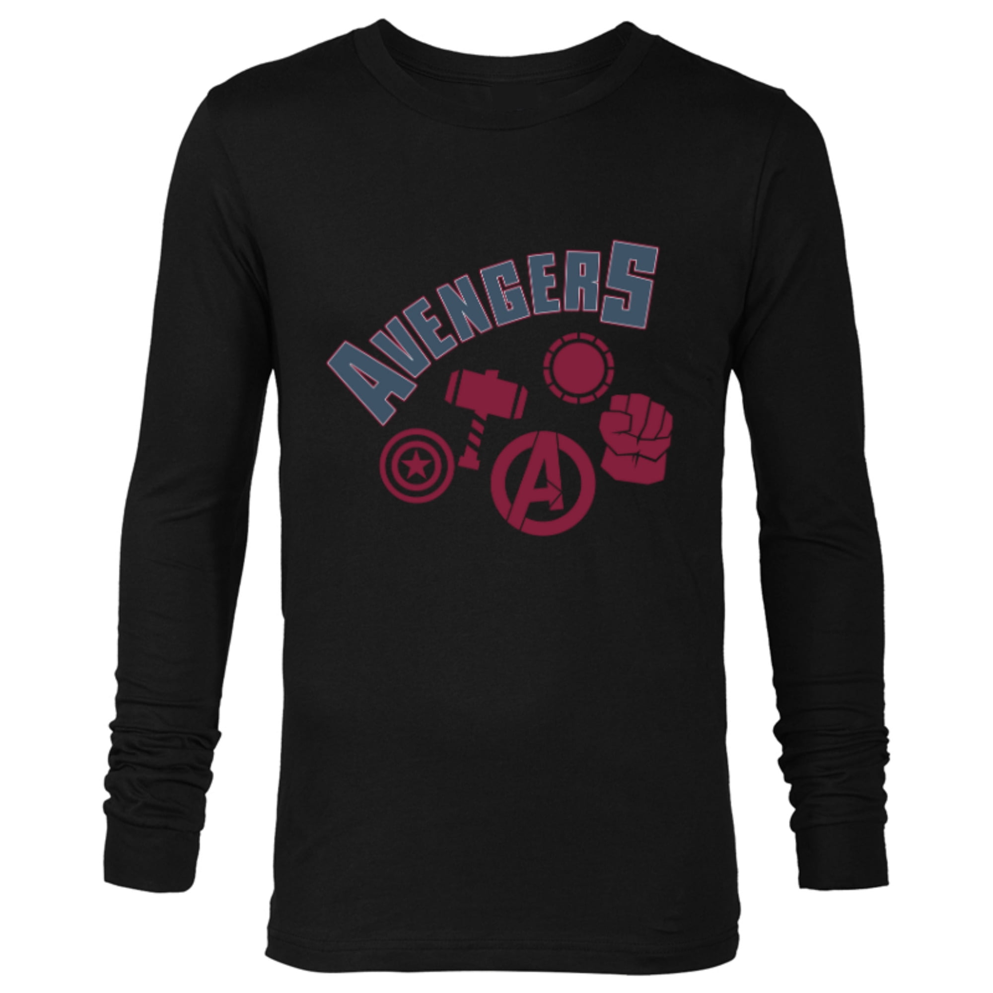 Marvel Avengers Icons Iron Man Captain America Hulk and Thor - Long Sleeve T-Shirt for Men - Customized-Black