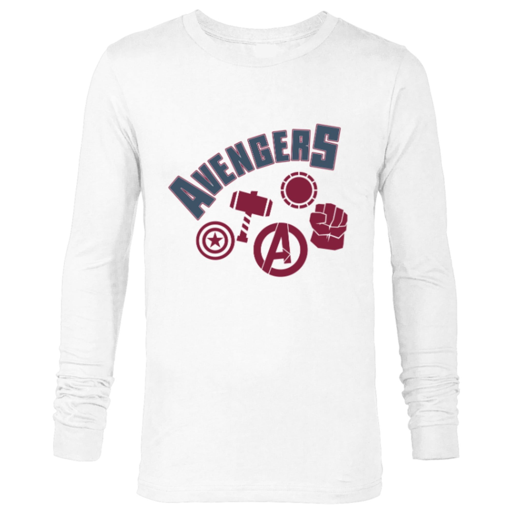 Marvel Avengers Icons Iron Man Captain America Hulk and Thor - Long Sleeve T-Shirt for Men - Customized-White