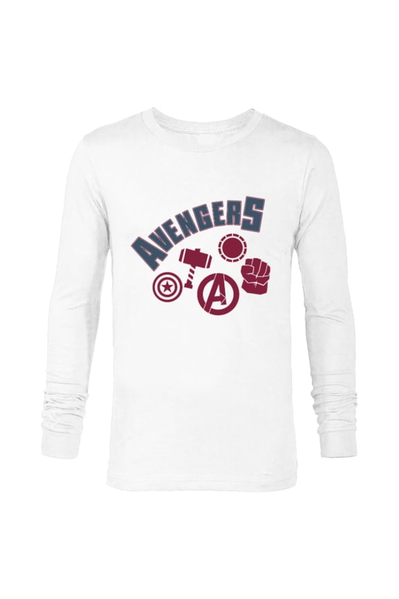 Avengers Icons Iron Man Captain America Hulk and Thor - Long Sleeve T-Shirt for Men - Customized-White