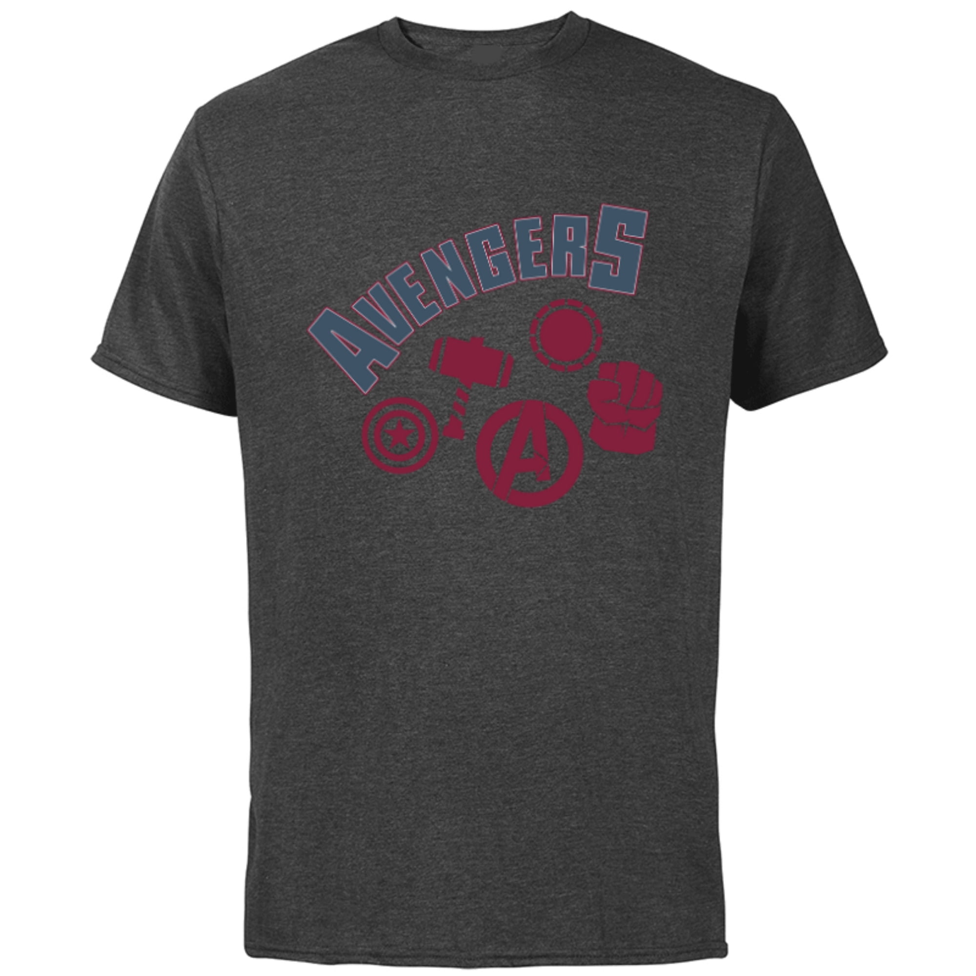 Marvel Avengers Icons Iron Man Captain America Hulk and Thor - Short Sleeve Cotton T-Shirt for Adults - Customized-Charcoal