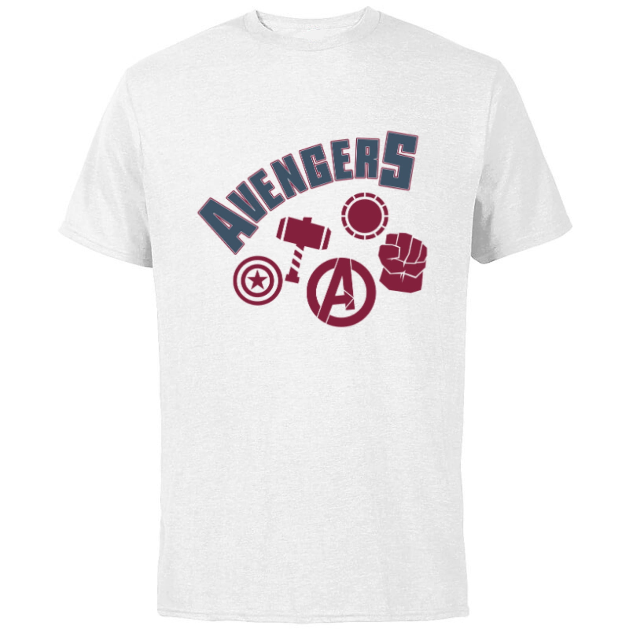 Marvel Avengers Icons Iron Man Captain America Hulk and Thor - Short Sleeve Cotton T-Shirt for Adults - Customized-White