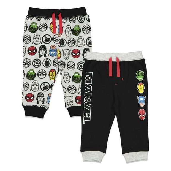 Marvel Avengers Infant Baby Boys 2 Pack Jogger Pants Newborn to Little Kid