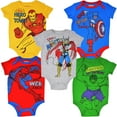 thumbnail image 1 of Marvel Avengers Infant Baby Boys 5 Pack Bodysuits Newborn to Infant, 1 of 5