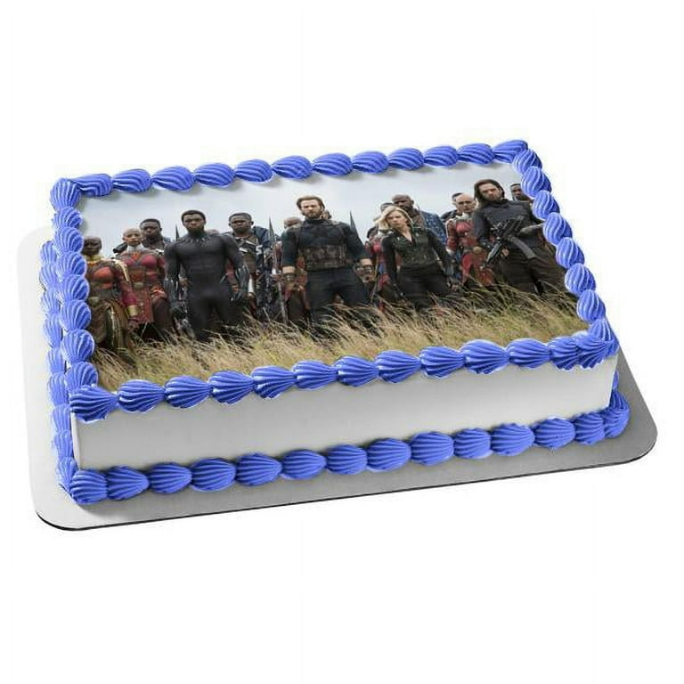 Marvel Avengers Infinity War Battle Scene Edible Cake Topper Image
