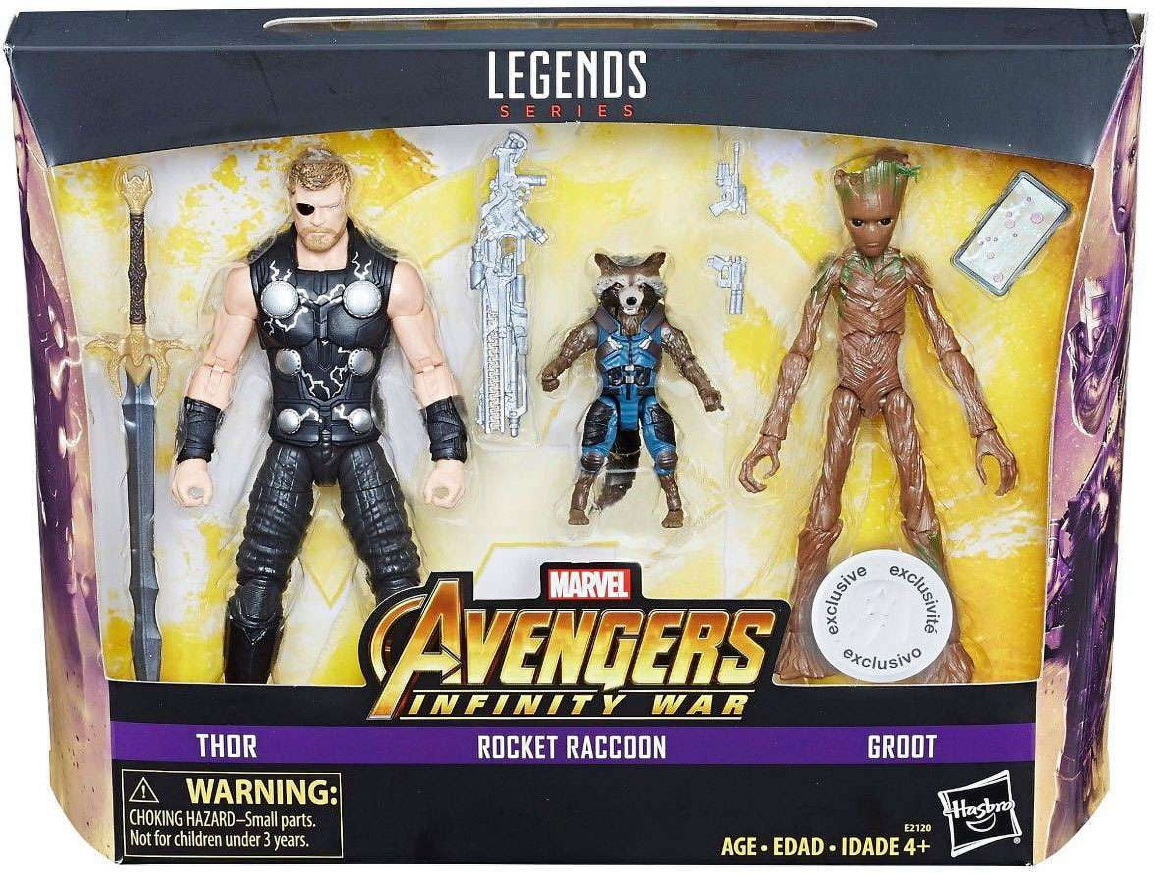 Entertainment Earth Marvel Legends Thor, Rocket, and Groot Action