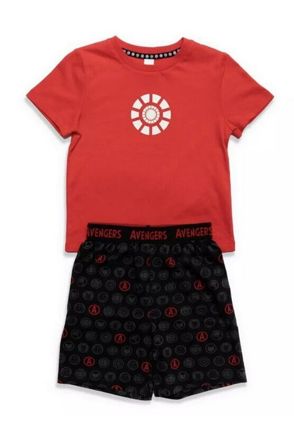Marvel Avengers Iron Man Arc Reactor Glowing Kids PJs Short Set Sz 4