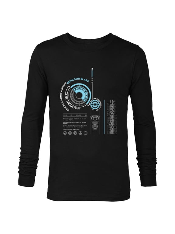 Avengers Iron Man Armor ARC Reactor Data Readout - Long Sleeve T-Shirt for Men - Customized-Black