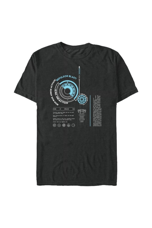 Avengers Iron Man Armor ARC Reactor Data Readout - Short Sleeve Blended T-Shirt for Adults - Customized-Dark Heather