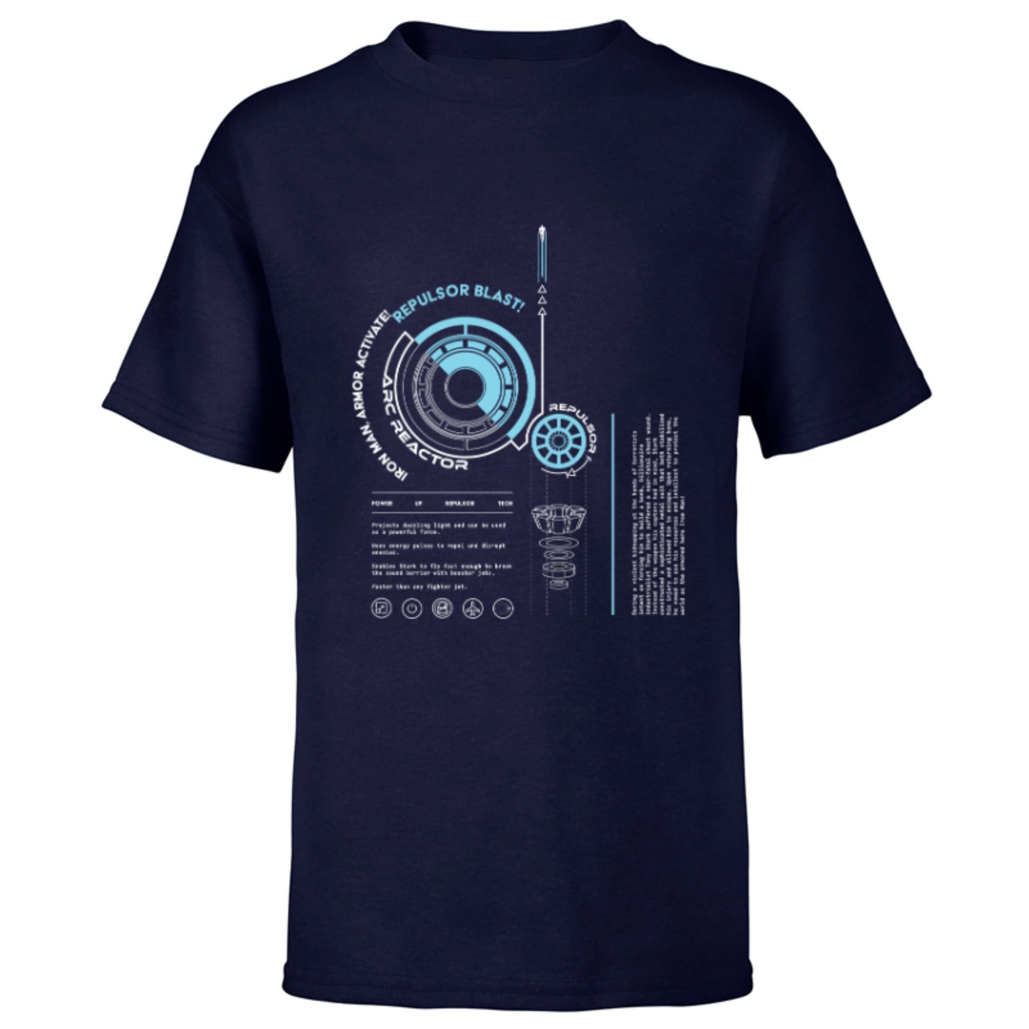 Marvel Avengers Iron Man Armor ARC Reactor Data Readout - Short Sleeve ...