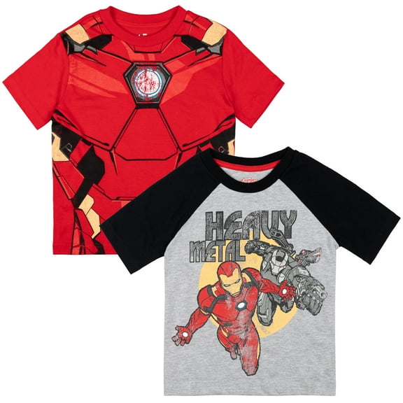 Marvel Avengers Iron Man Big Boys 2 Pack T-Shirts Toddler to Big Kid