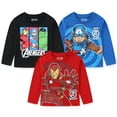 thumbnail image 1 of Marvel Avengers Iron Man Captain America Hulk Long Sleeve Shirt (Boys), 3 Pack, Sizes 3T-10, 1 of 9