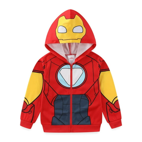Marvel Avengers Iron Man Full Zip Up Hoodie (Boys), Sizes 2T-7