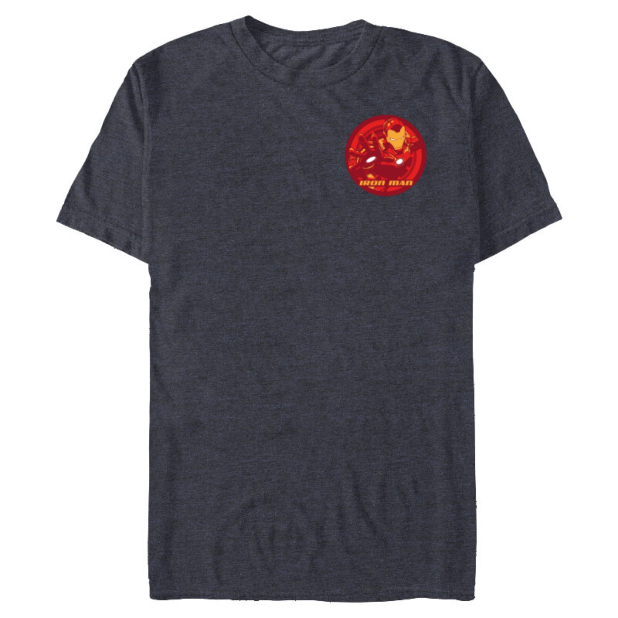 Marvel Avengers Iron Man Hero Circle - Short Sleeve Blended T-Shirt for Adults - Customized-Navy Heather
