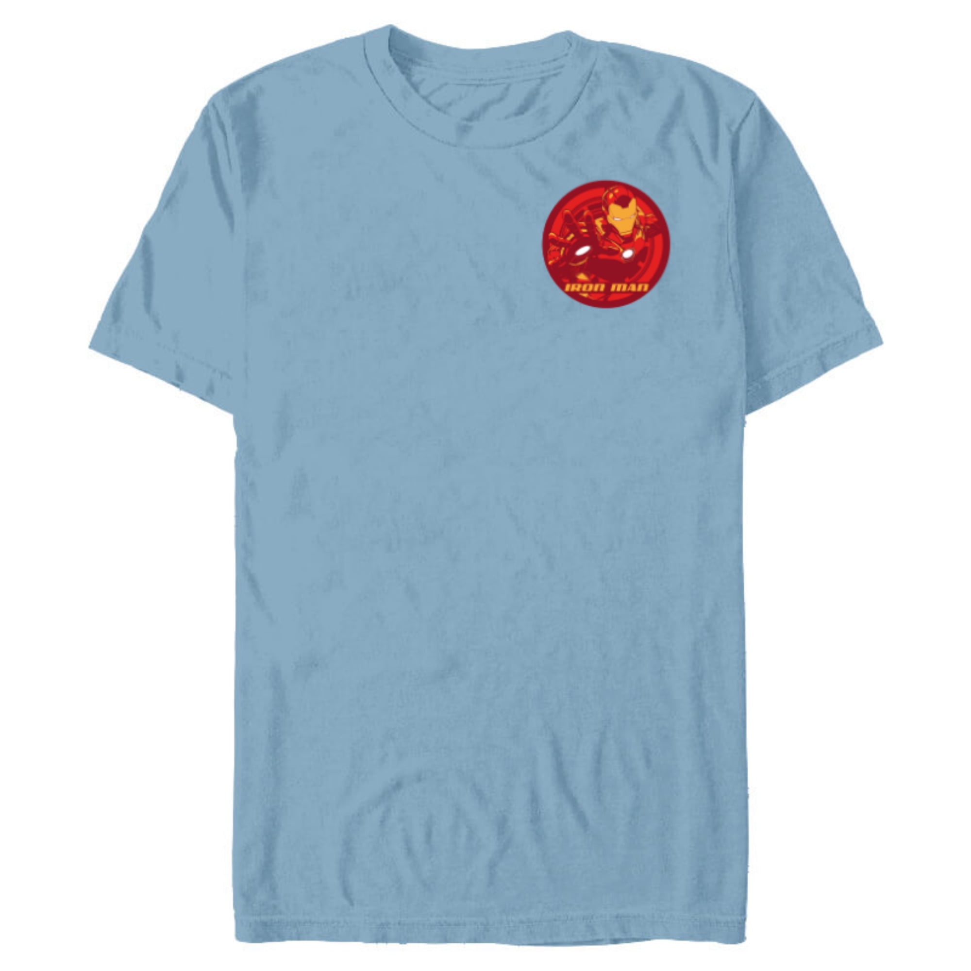 Marvel Avengers Iron Man Hero Circle - Short Sleeve Blended T-Shirt for Adults - Customized-Ocean Blue
