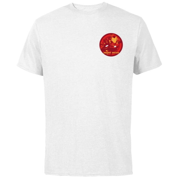 Marvel Avengers Iron Man Hero Circle - Short Sleeve Cotton T-Shirt for Adults - Customized-White