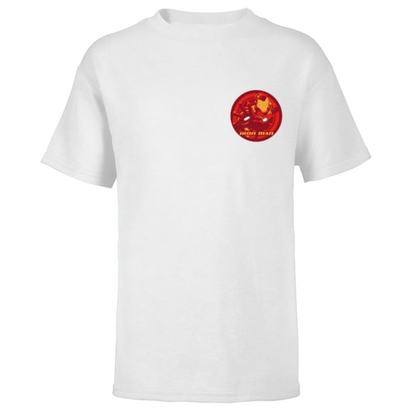 Marvel Avengers Iron Man Hero Circle - Short Sleeve T-Shirt for Kids - Customized-White