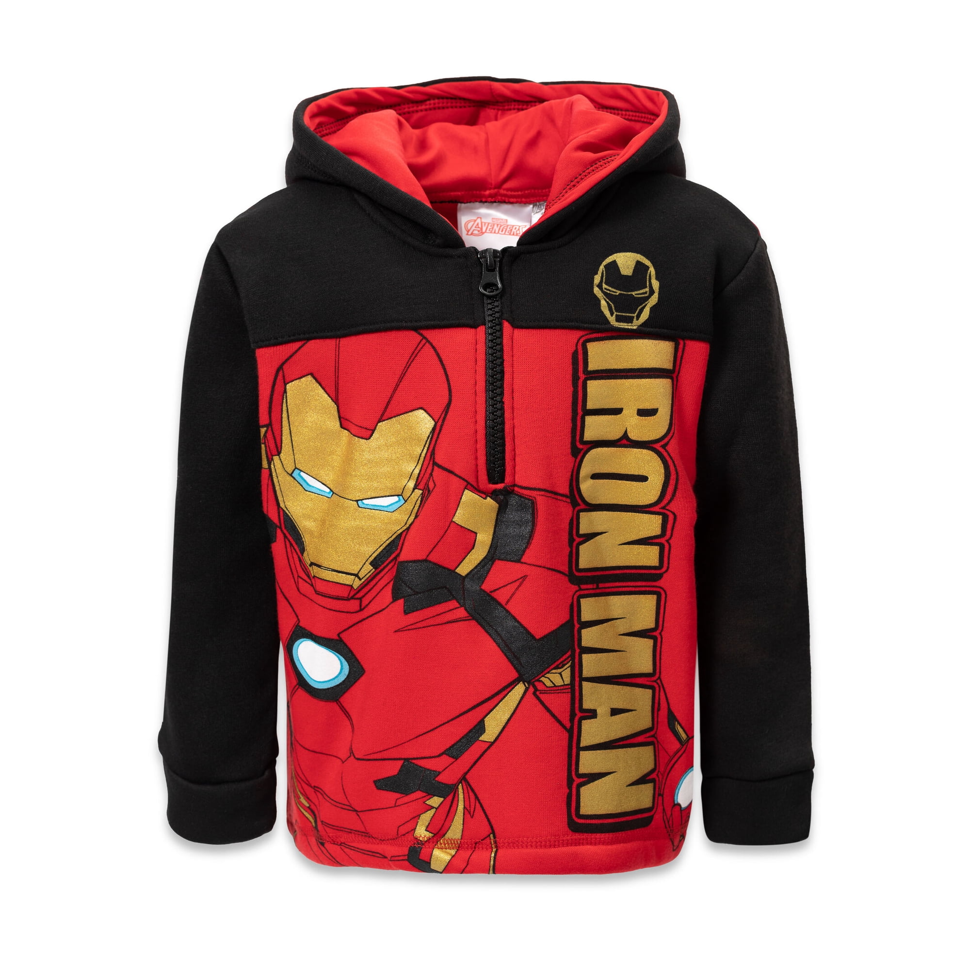 Marvel Avengers Iron Man Little Boys Fleece Half Zip Hoodie Toddler to Big  Kid - Walmart.com