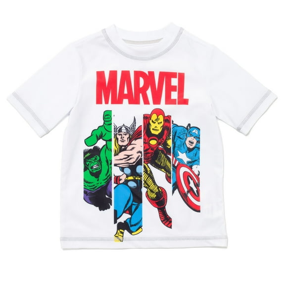 Marvel Avengers Iron Man Thor Captain America Big Boys Rash Guard Toddler to Big Kid