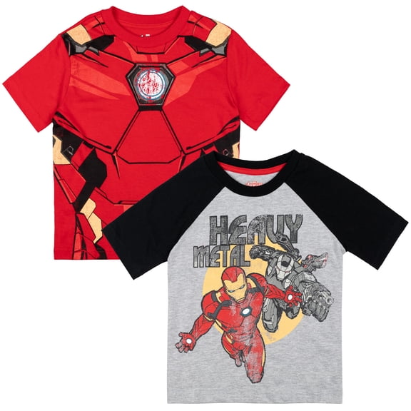 Marvel Avengers Iron Man Toddler Boys 2 Pack T-Shirts Toddler to Big Kid