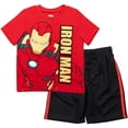 thumbnail image 1 of Marvel Avengers Iron Man Toddler Boys T-Shirt and Mesh Shorts Outfit Set Toddler to Big Kid, 1 of 5