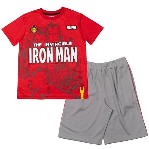 Marvel Avengers Iron Man Toddler Boys T-Shirt and Shorts Outfit Set Toddler to Big Kid