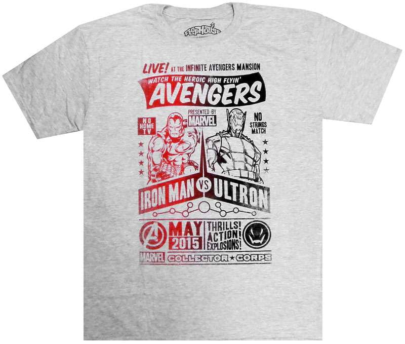 Marvel Avengers Iron Man vs. Ultron T-Shirt (2X-Large)