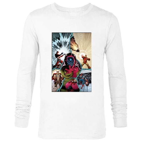 Marvel Avengers Kang the Conqueror Classic Comic Cover - Long Sleeve T-Shirt for Men - Customized-White