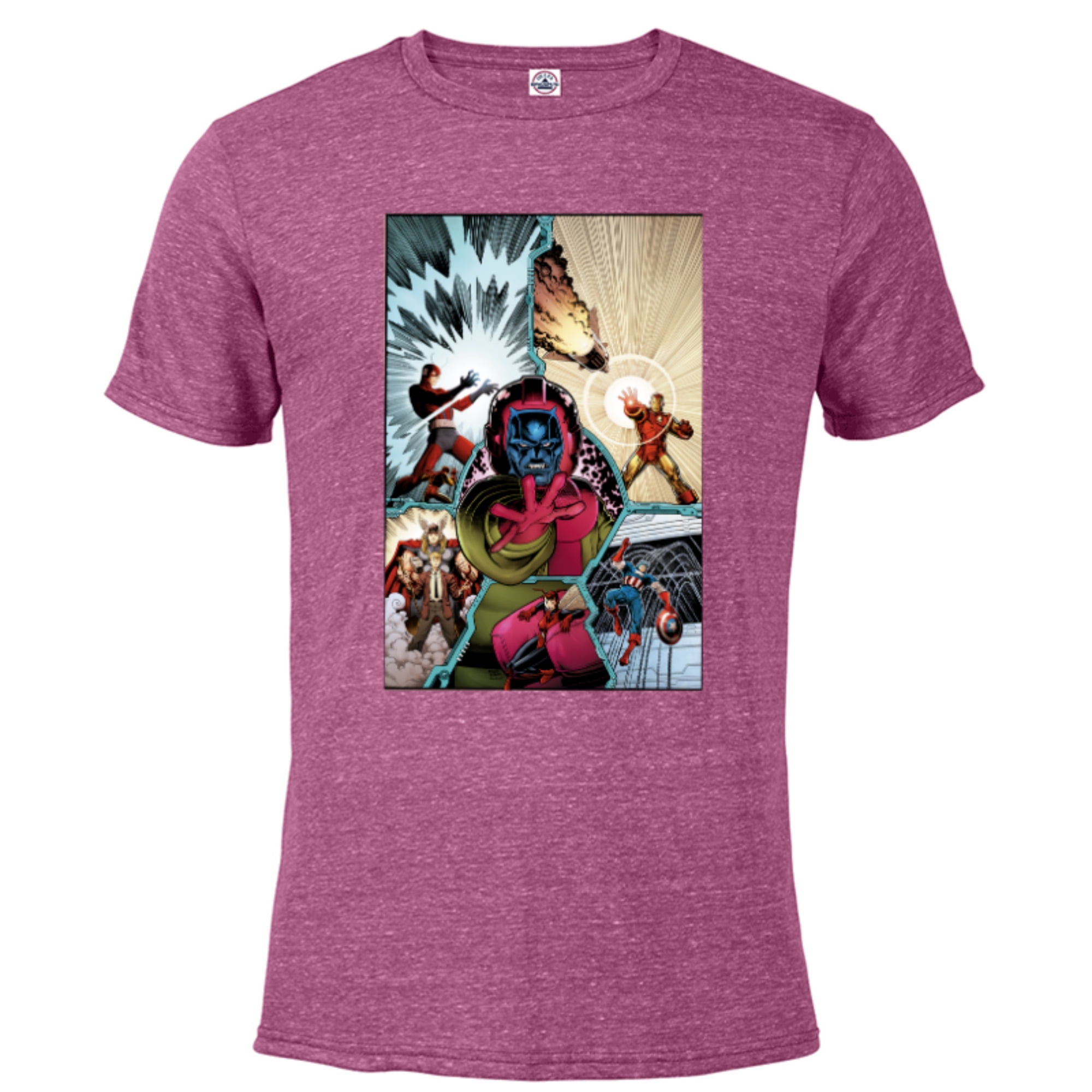 Marvel Avengers Kang the Conqueror Classic Comic Cover - Short Sleeve  Blended T-Shirt for Adults - Customized-Berry Snow Heather