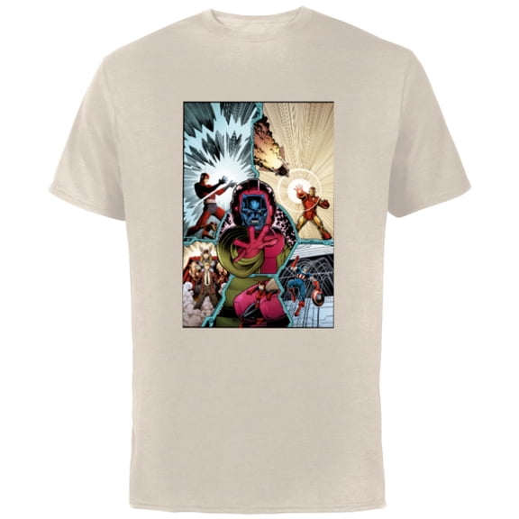 Marvel Avengers Kang the Conqueror Classic Comic Cover - Short Sleeve Cotton T-Shirt for Adults - Customized-Natural